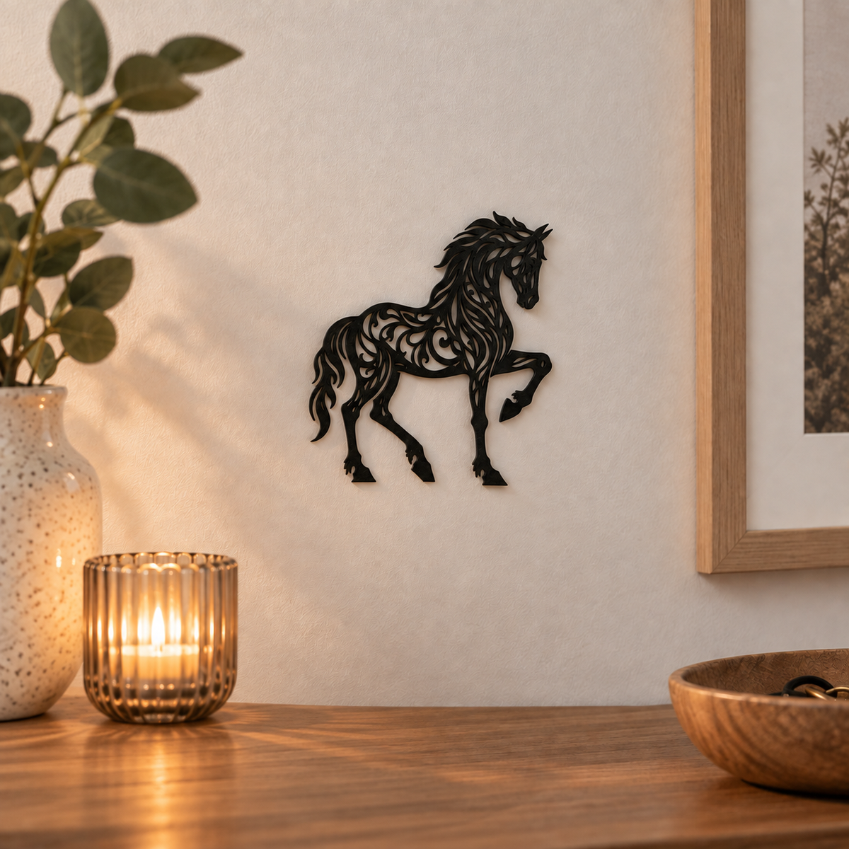 Hest vægdekoration – 3D-printet wall art