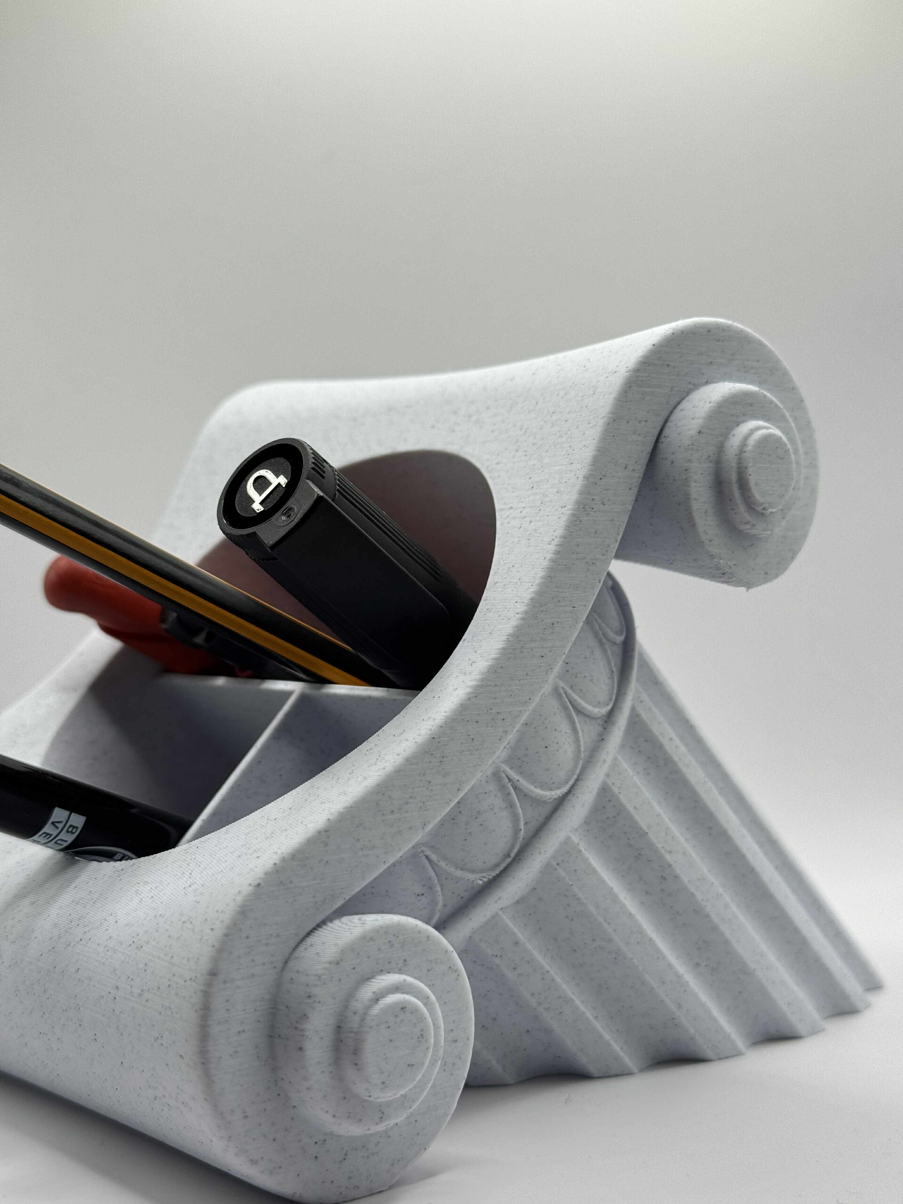 Blyantsholder i marmor hvid