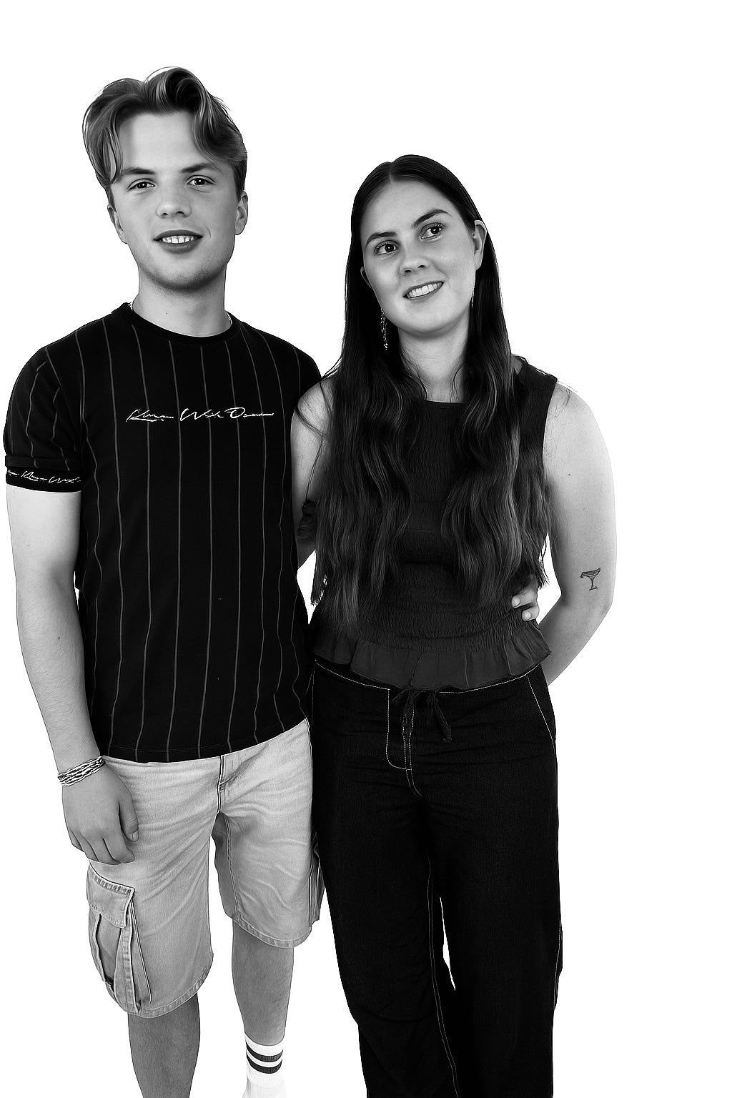 Custom 3D portræt i sort hvid