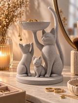 Smykkestativ med kat – 18 cm