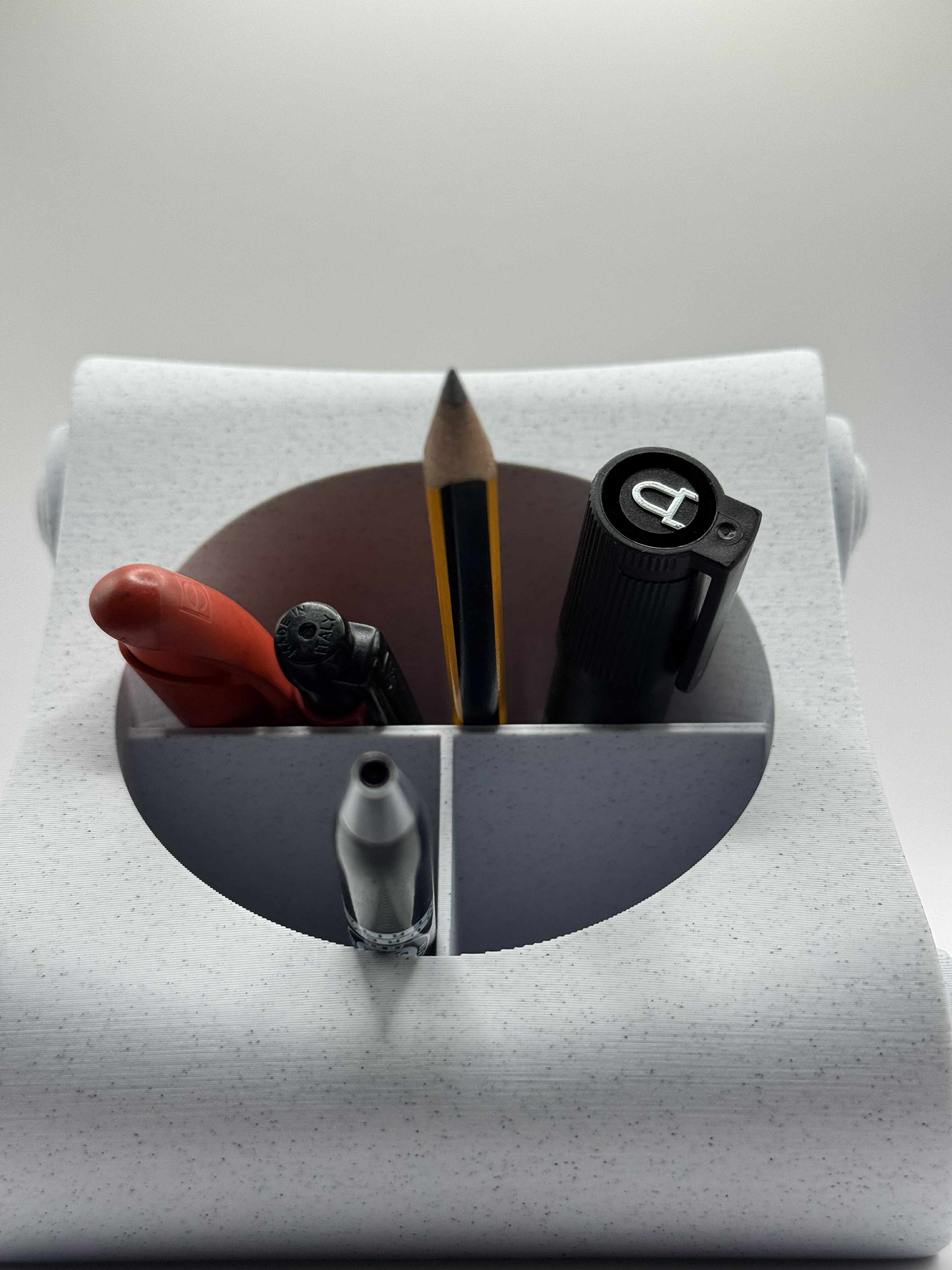 Blyantsholder i marmor hvid