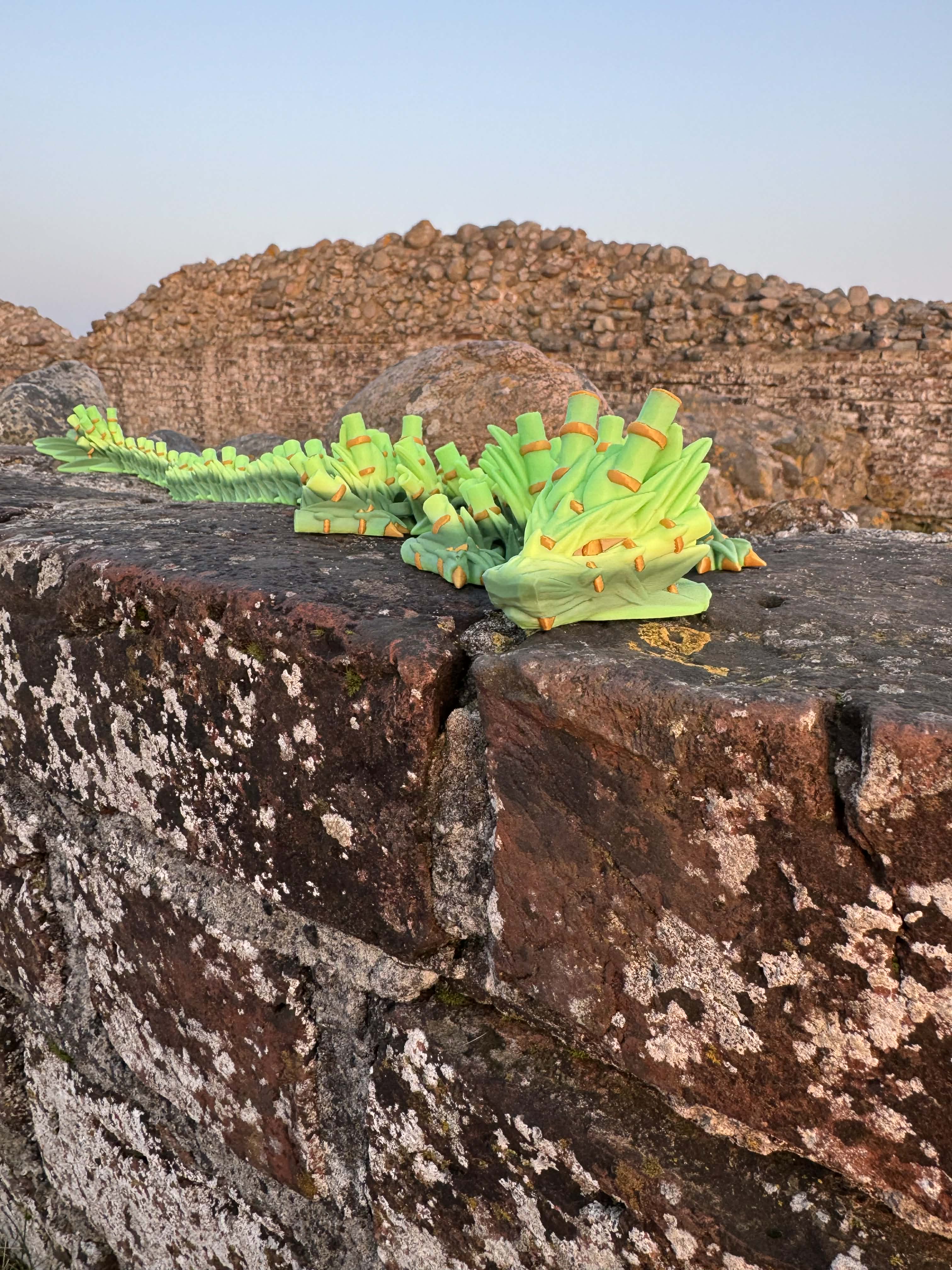 Bambus drage i 3 grønne nyancer og guld