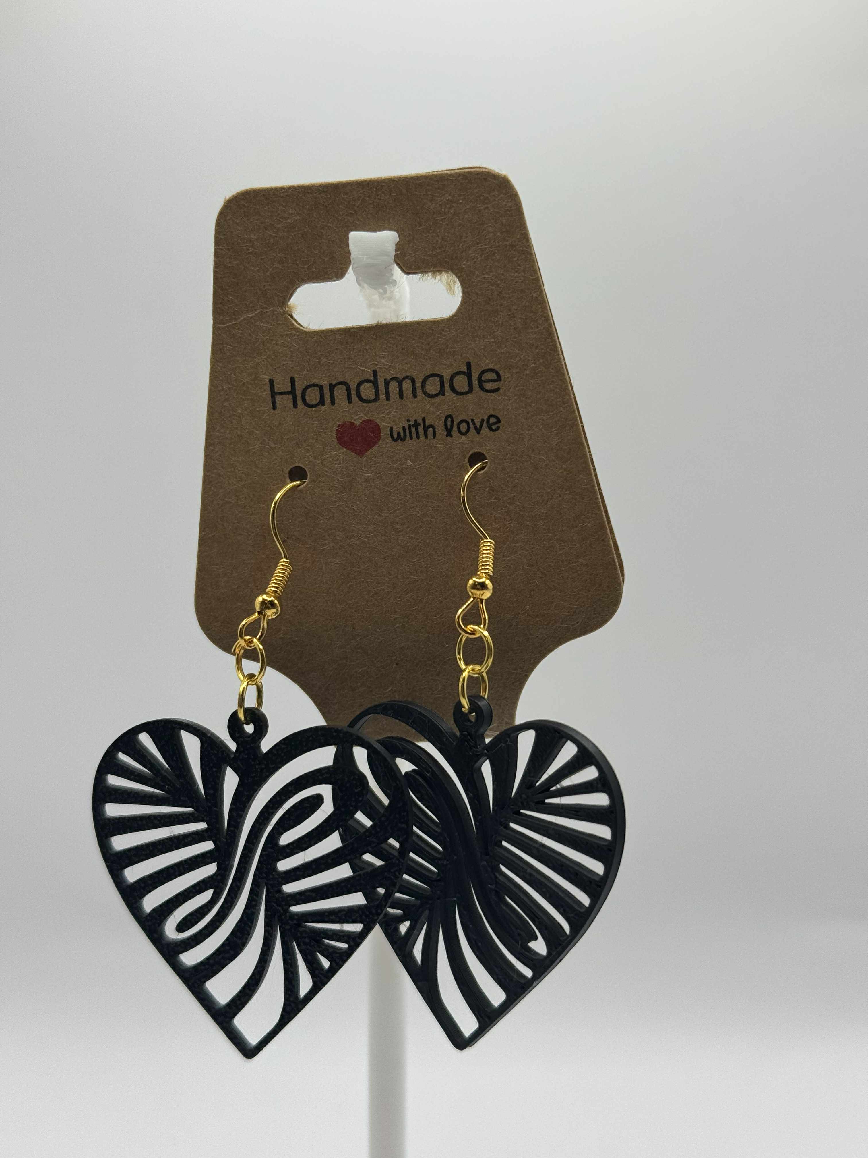 Hjerte med mønster ørering