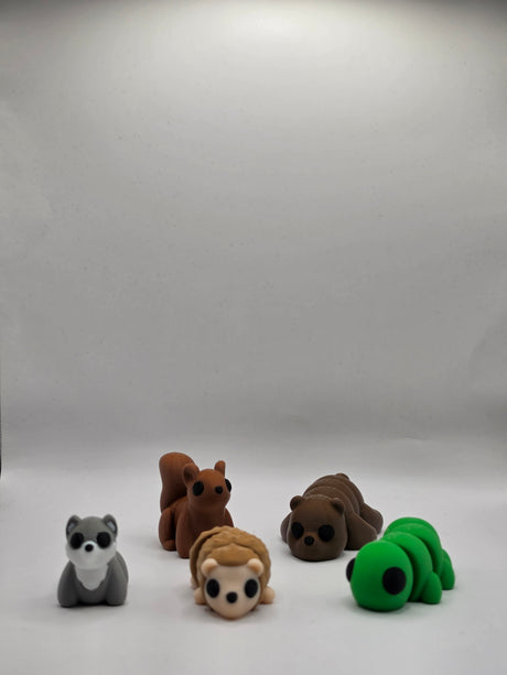 Skovens dyr – pakke med 5 3D-printede dyrefigurer