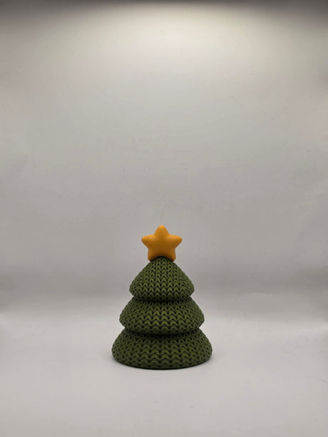 Lille 3D-printet juletræ med stjerne – 9 cm