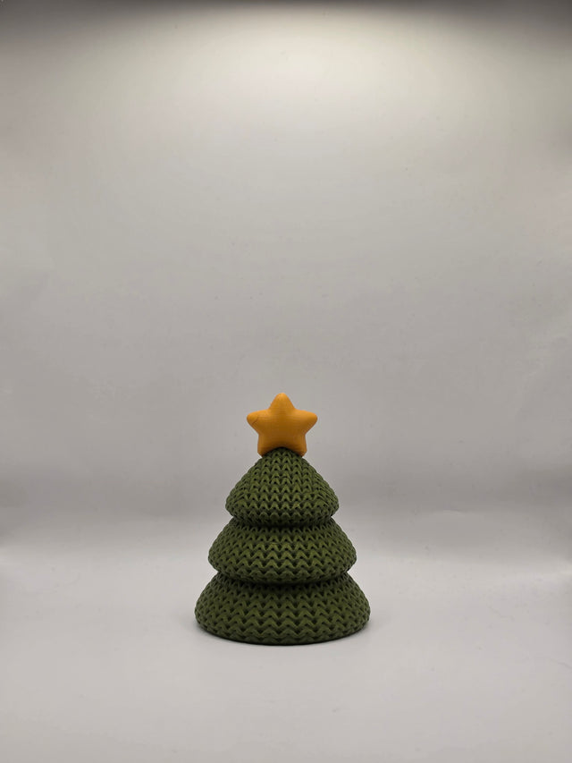Lille 3D-printet juletræ med stjerne – 9 cm
