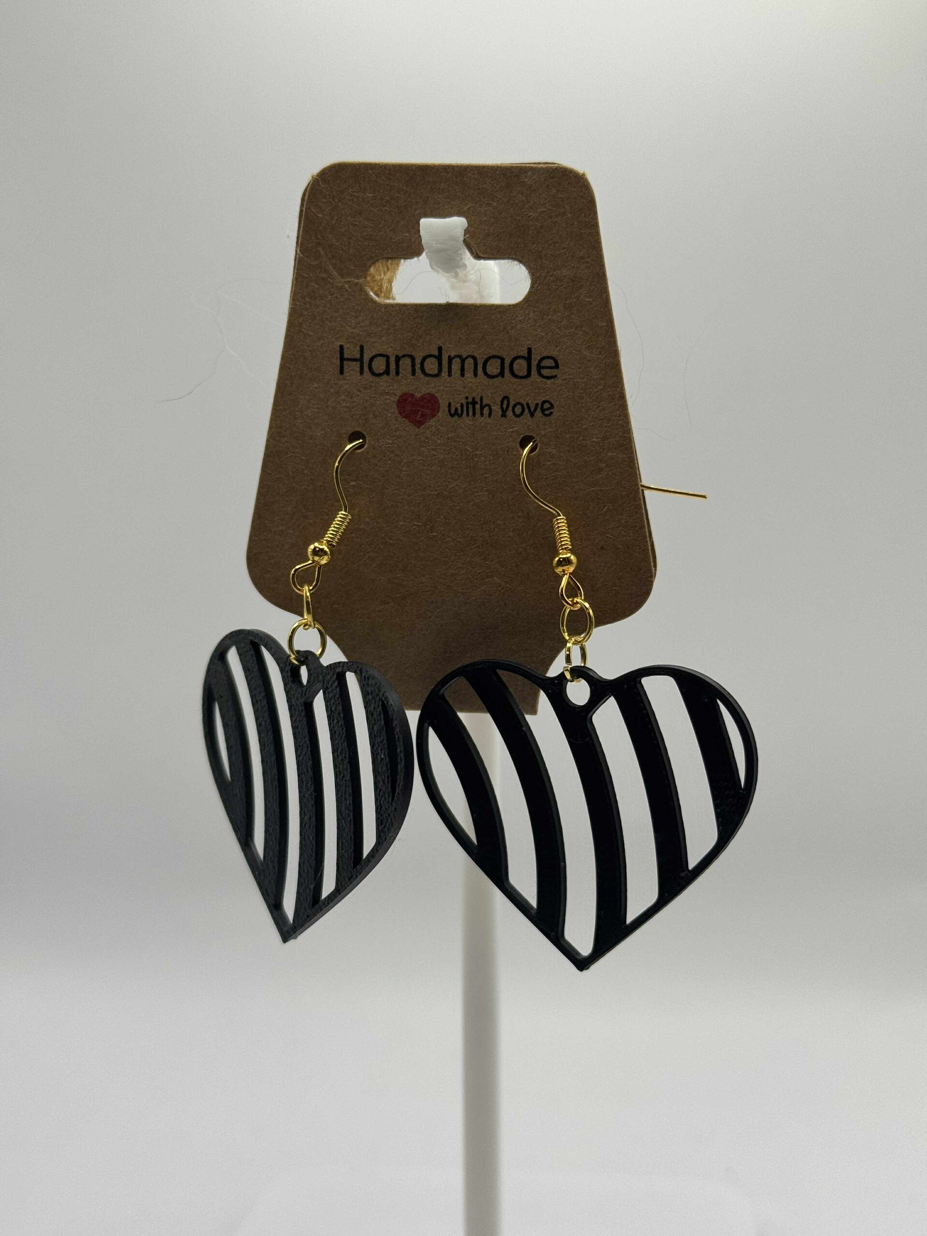 Hjerte med striber ørering