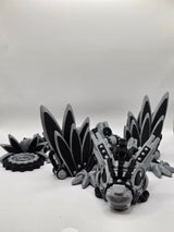 Cyberpunk drage 31 cm – mekanisk fantasy drage med vinger