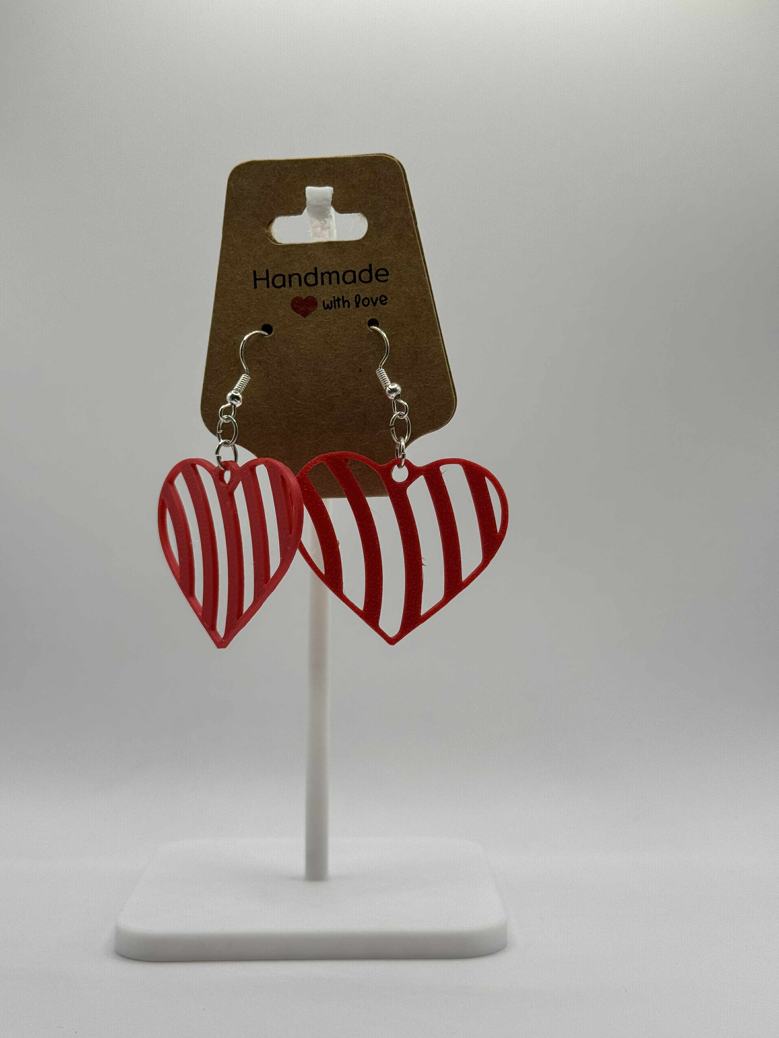 Hjerte med striber ørering