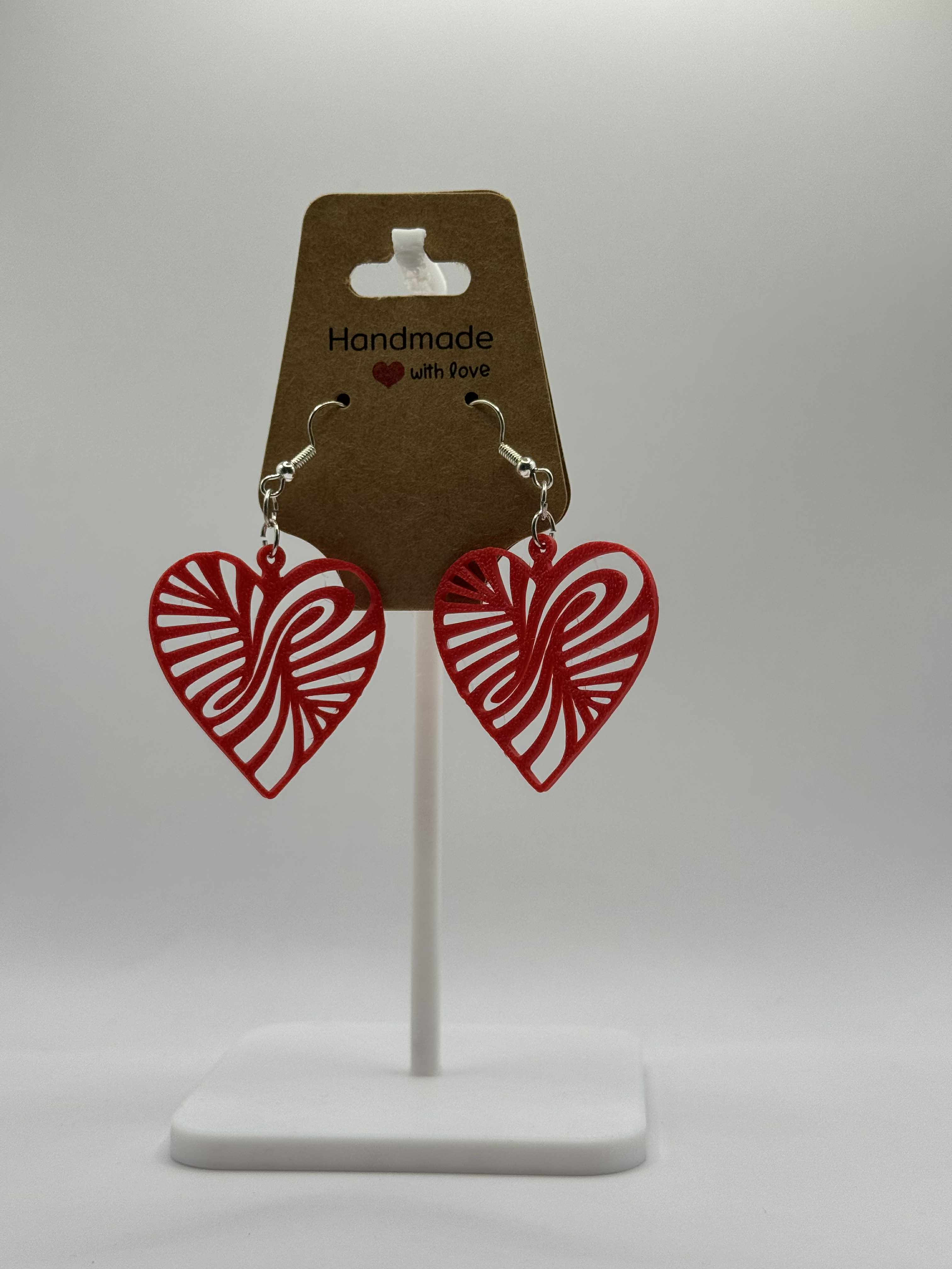 Hjerte med mønster ørering